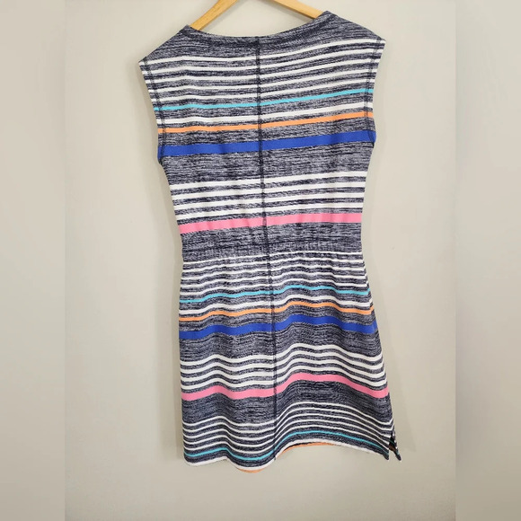 T By Talbots Multicolor striped shift dress comfy Elastic waist women's XS - Picture 6 of 10